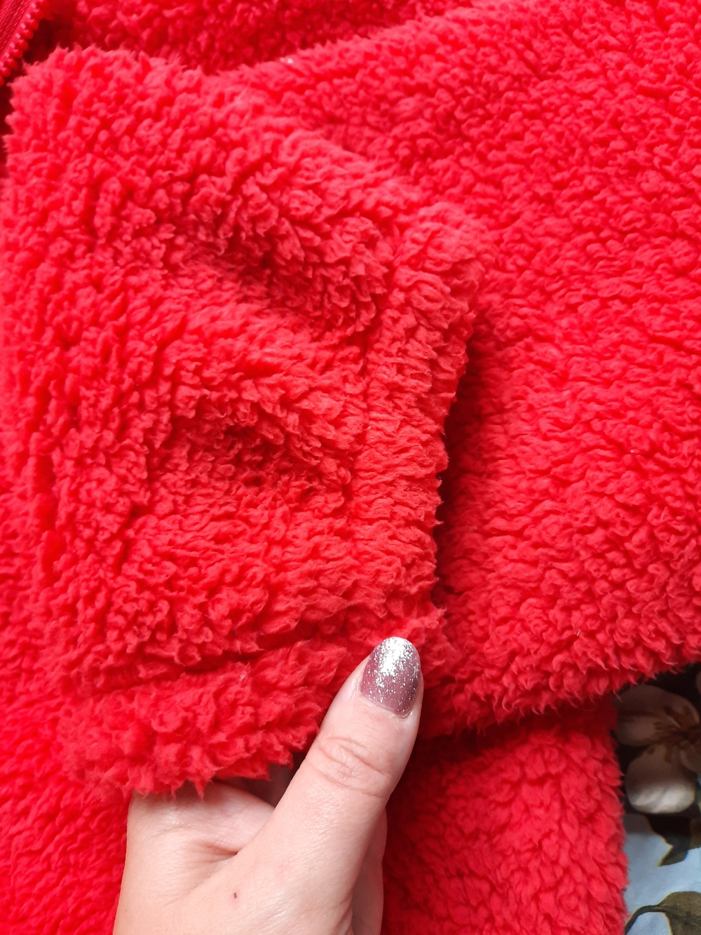 American Eagle Outfitters Red Teddy Jacket - Picture 3 of 4